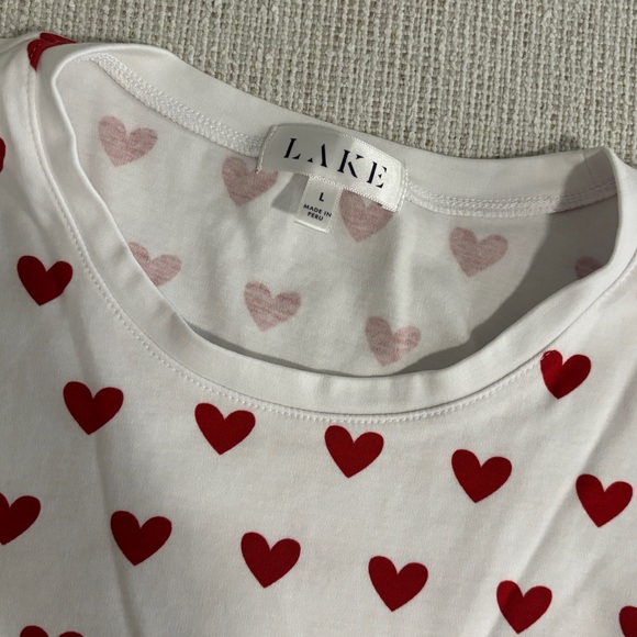 LAKE Pima Classic Red Heart Pajamas - Picture 3 of 4